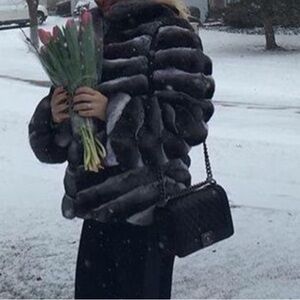 Genuine chinchilla fur coat